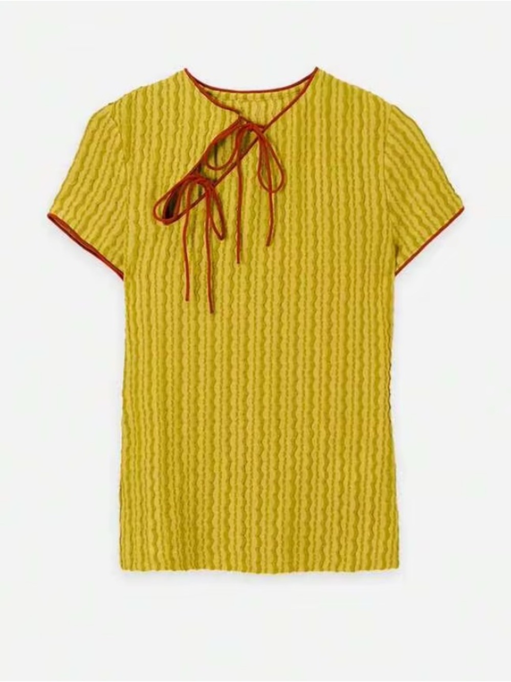 Cheongsam Style Textured Knit Top With Mandarin Collar